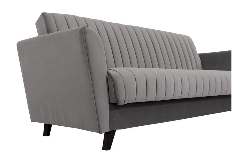 Rigberg 3-seter Kanalsydd Dyp Sovesofa med Oppbevaring i Stoff - Grå - Møbler - Sofaer - Sovesofaer - 4 seters sovesofa