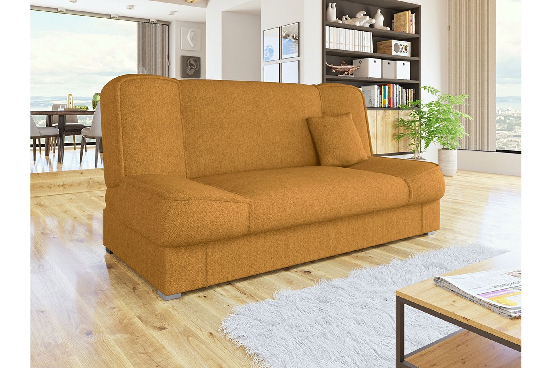 Sofa Gabi 175x80x80 cm - Gul - Møbler - Sofaer - Sovesofaer - 4 seters sovesofa