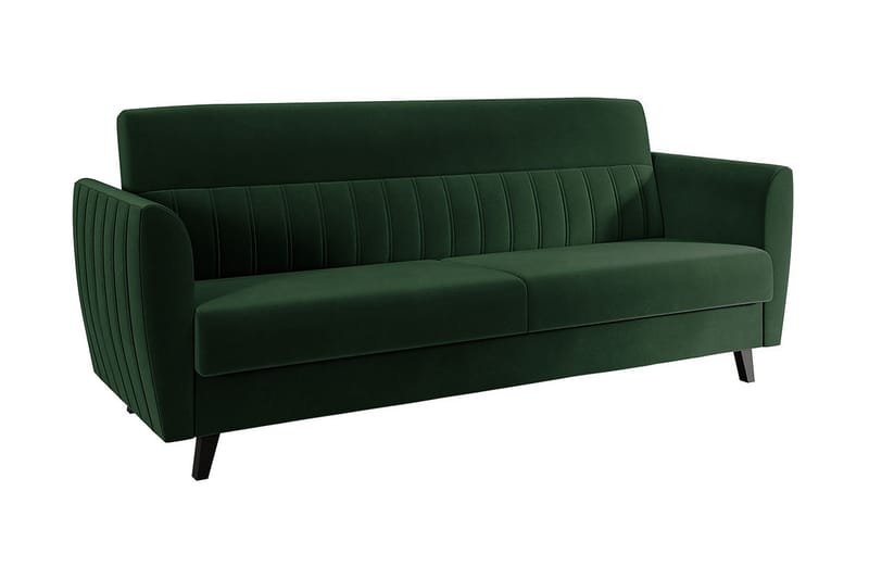 Sofa Risshyttan - Grønn - 4 seters sovesofa - Fløyelssofaer