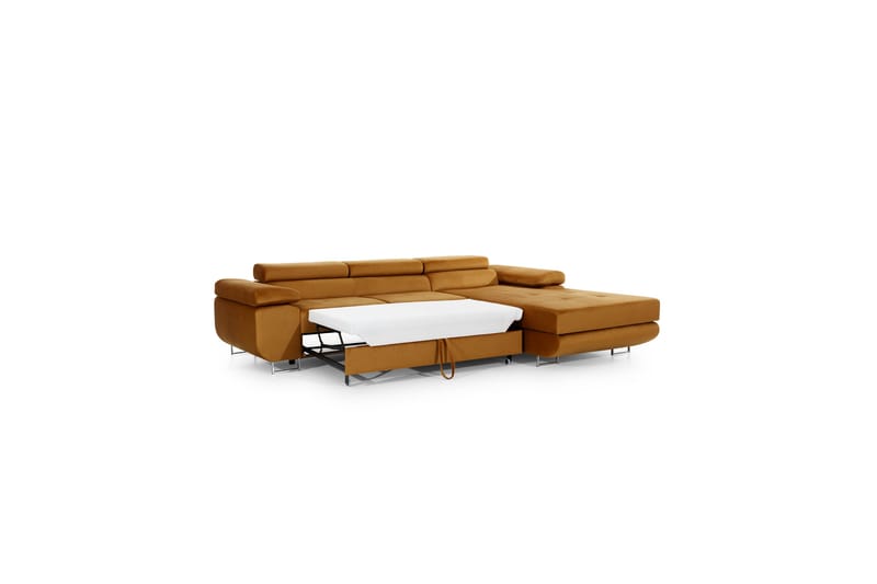 Sovesofa Kelestin med Divan Høyre - Beige/Brun - 4 seters sovesofa