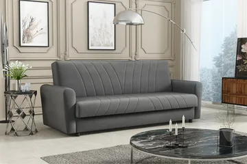 Torskudden Sovesofa 115x190 cm med Oppbevaring i Stoff - Grå - Møbler - Sofaer - Sovesofaer - 4 seters sovesofa
