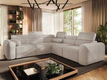5-seters hjørnesovesofa VOLARE Velo 623 Høyrevendt - beige - Møbler - Sofaer - Sovesofaer - Hjørnesovesofa