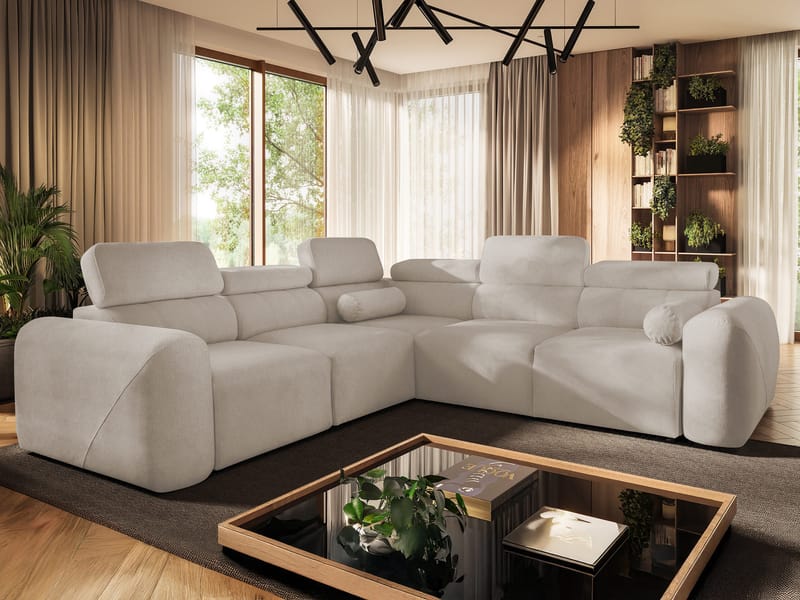 5-seters hjørnesovesofa VOLARE Velo 623 Venstrevendt - beige - Møbler - Sofaer - Sovesofaer - Hjørnesovesofa