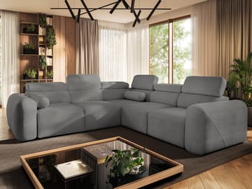 5-seters hjørnesovesofa VOLARE Velo 635 Høyrevendt - mørkegrå - Møbler - Sofaer - Sovesofaer - Hjørnesovesofa