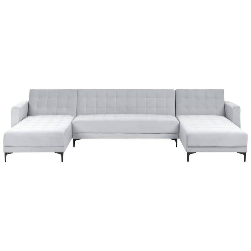 5-seters Modulsofa Aberdeen, Lysegrå, svart/Fløyel