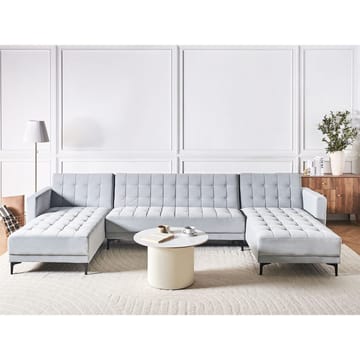 5-seters Modulsofa Aberdeen - Lysegrå, svart/Fløyel - Møbler - Sofaer - Modulsofaer - Komplett modulsofa