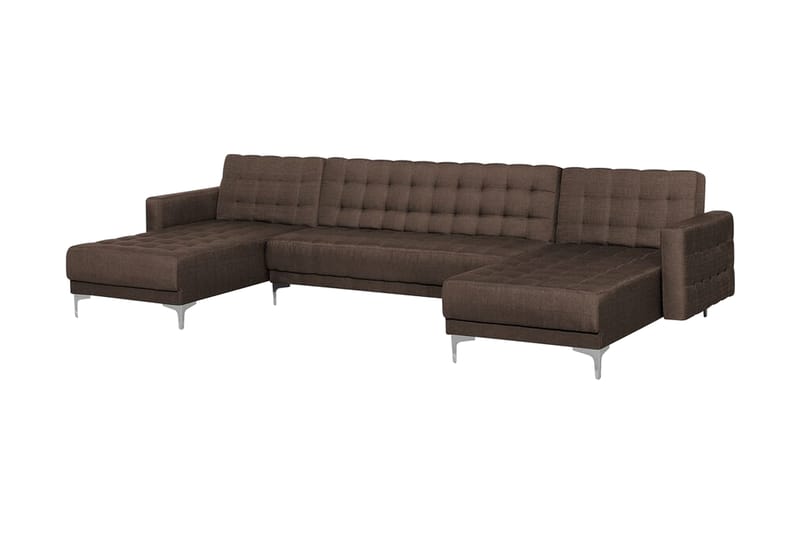 5-seters sofa med sovefunksjon brun Divansofa - Brun - Hjørnesovesofa