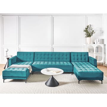 5-seters Sovesofa Aberdeen - Blå, Svart/Fløyel - Møbler - Sofaer - Fløyelssofaer