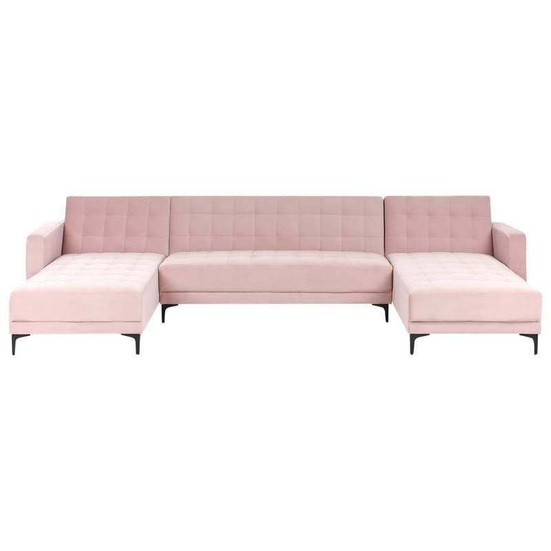 5-seters Sovesofa Aberdeen - Rosa, Svart/Fløyel - Møbler - Sofaer - Fløyelssofaer