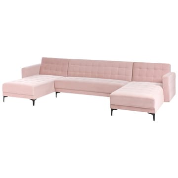 5-seters Sovesofa Aberdeen - Rosa, Svart/Fløyel - Møbler - Sofaer - Fløyelssofaer