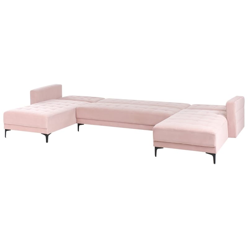 5-seters Sovesofa Aberdeen - Rosa, Svart/Fløyel - Møbler - Sofaer - Fløyelssofaer