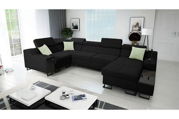 5-seters Sovesofa Høyre - Svart - Møbler - Sofaer - Sovesofaer - Hjørnesovesofa