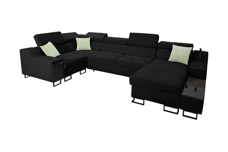 5-seters Sovesofa Høyre - Svart - Møbler - Sofaer - Sovesofaer - Hjørnesovesofa