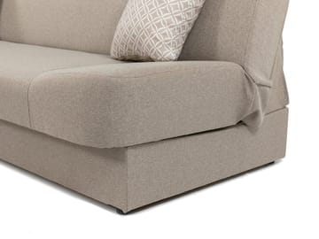 Abron 3-seter Foldbar Sovesofa 116x195 cm med Oppbevaring i Stoff - Grå - Møbler - Sofaer - Sovesofaer - 3 seters sovesofa