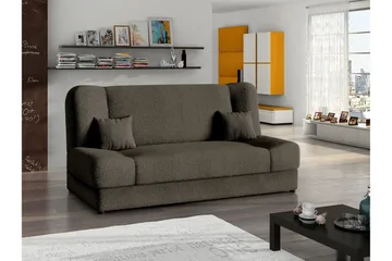 Abron 3-seter Sammenleggbar Sovesofa med Oppbevaring i Bouclé - Brun - Møbler - Sofaer - Sovesofaer - 3 seters sovesofa