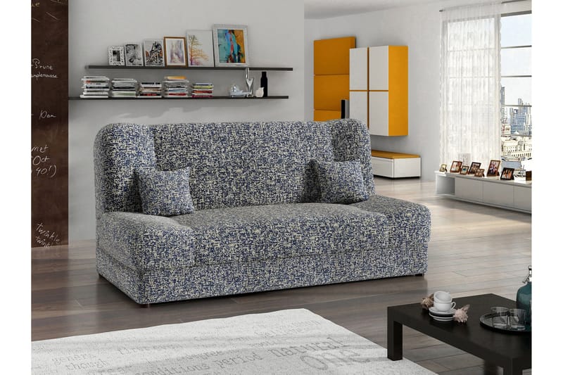 Abron 3-seter Sammenleggbar Sovesofa med Oppbevaring i Stoff - Marineblå - Møbler - Sofaer - Sovesofaer - 3 seters sovesofa