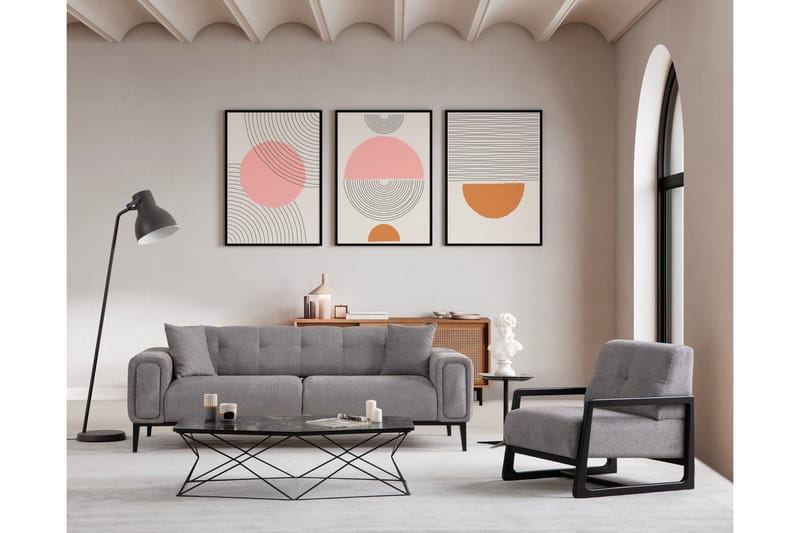 Adelphe 4-seters Sovesofa - Lysegrå - Møbler - Sofaer - Sovesofaer - 4 seters sovesofa