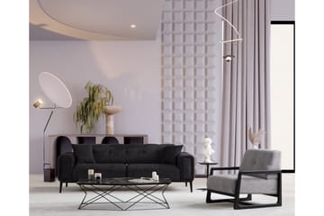 Adelphe 4-seters Sovesofa - Svart - Møbler - Sofaer - Sovesofaer - 4 seters sovesofa