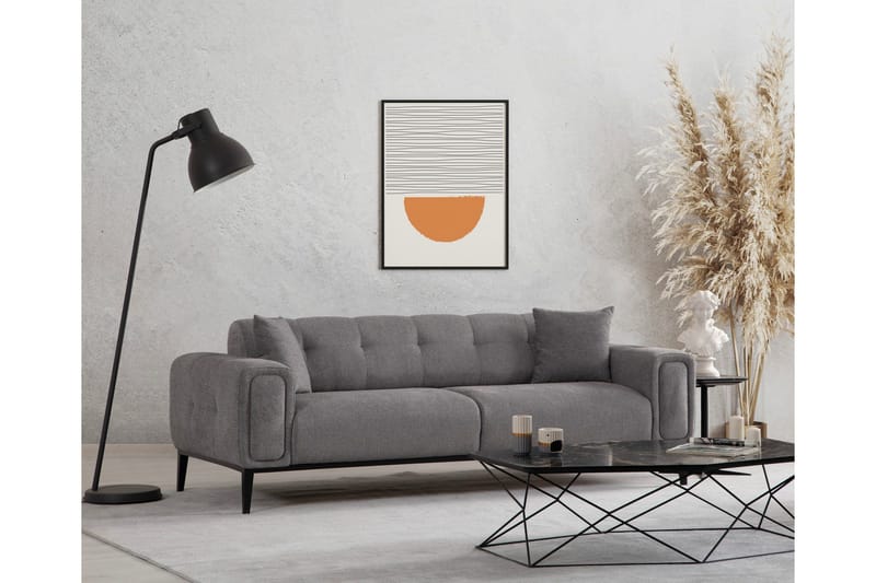 Adelphe Rektangulær Sovesofa 88x178 cm i Stoff - Grå - Møbler - Sofaer - Sovesofaer - 4 seters sovesofa
