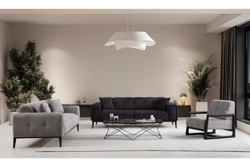 Adelphe Rektangulær Sovesofa 88x178 cm i Stoff - Grå - Møbler - Sofaer - Sovesofaer - 4 seters sovesofa