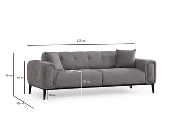 Adelphe Rektangulær Sovesofa 88x178 cm i Stoff - Grå - Møbler - Sofaer - Sovesofaer - 4 seters sovesofa