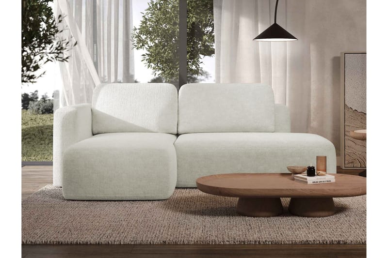 Afir Sovesofa Med 2-Seters Divan - Beige/Hvit - Møbler - Sofaer - Sovesofaer - Sovesofa divan