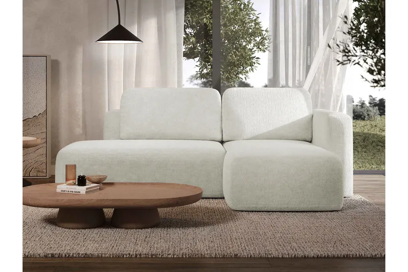 Afir Sovesofa Med 2-Seters Divan - Beige/Hvit - Møbler - Sofaer - Sovesofaer - Sovesofa divan