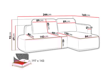 Afir Sovesofa Med 2-Seters Divan - Svart/Brun - Møbler - Sofaer - Sovesofaer - Sovesofa divan