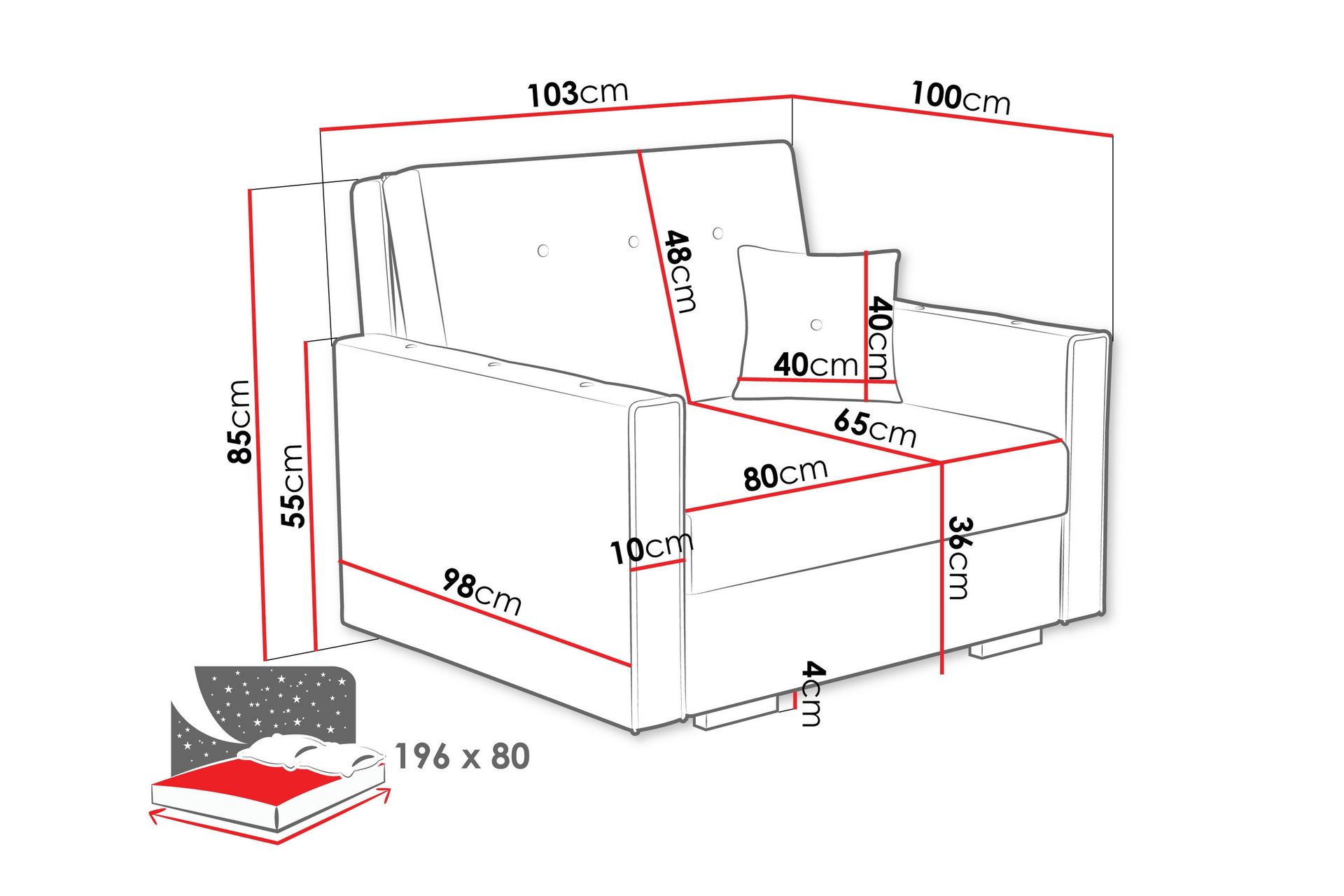 Ajiz Sovesofa 2-seter i Bouclé - Grå - Møbler - Sofaer - Sovesofaer - 2 seters sovesofa