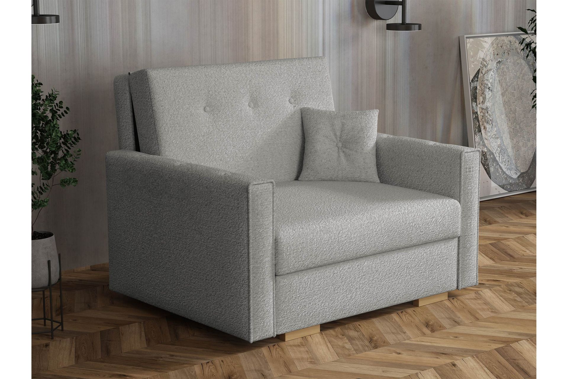 Ajiz Sovesofa 2-seter i Bouclé - Grå - Møbler - Sofaer - Sovesofaer - 2 seters sovesofa