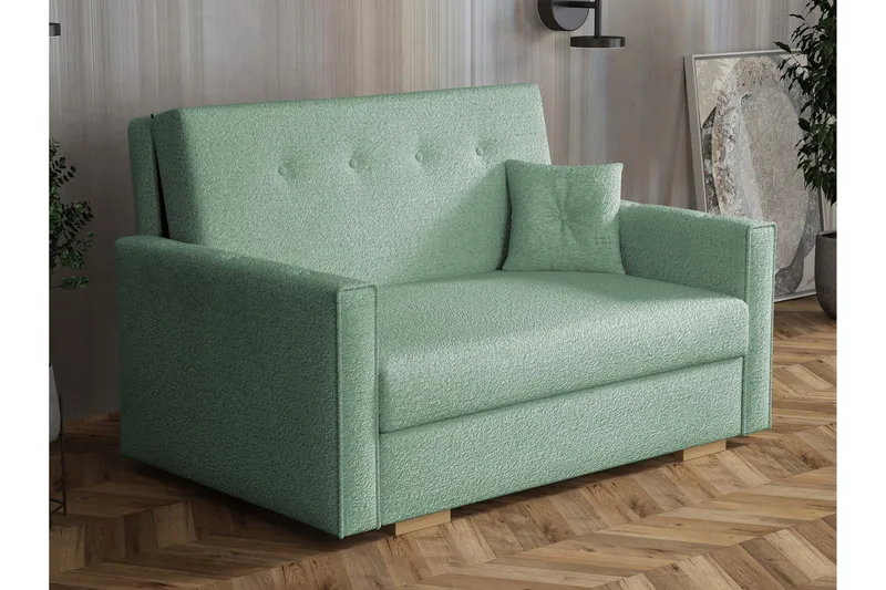 Ajiz Sovesofa 2-seter i Bouclé, Grønn