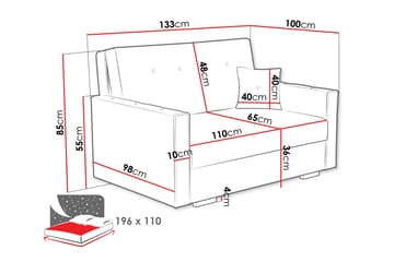 Ajiz Sovesofa 2-seter i Bouclé - Hvit - Møbler - Sofaer - Sovesofaer - 2 seters sovesofa