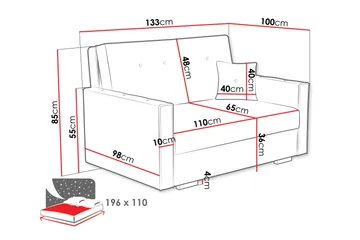 Ajiz Sovesofa 2-seter i Bouclé - Hvit - Møbler - Sofaer - Sovesofaer - 2 seters sovesofa
