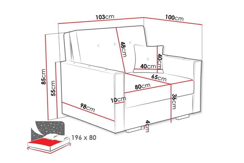 Ajiz Sovesofa 2-seter i Bouclé - Hvit - Møbler - Sofaer - Sovesofaer - 2 seters sovesofa