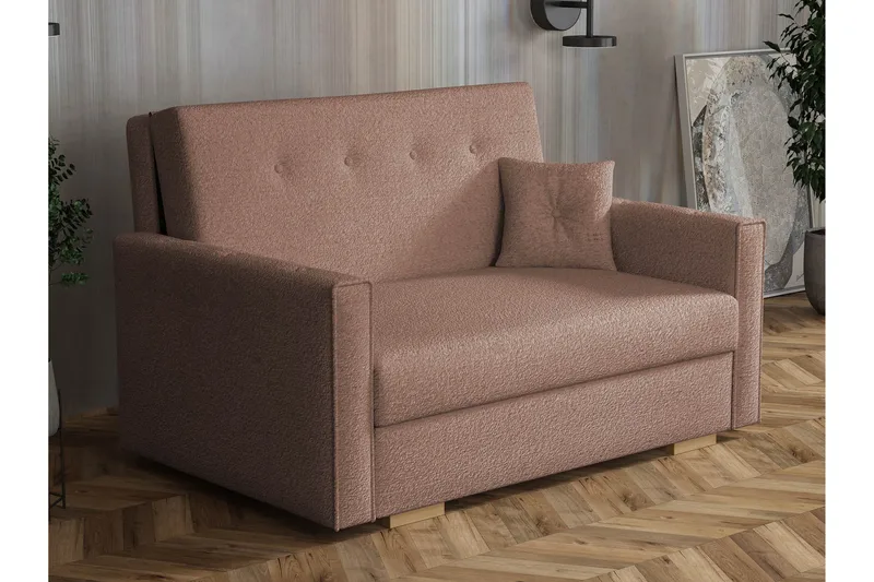 Ajiz Sovesofa 2-seter i Bouclé, Rosa