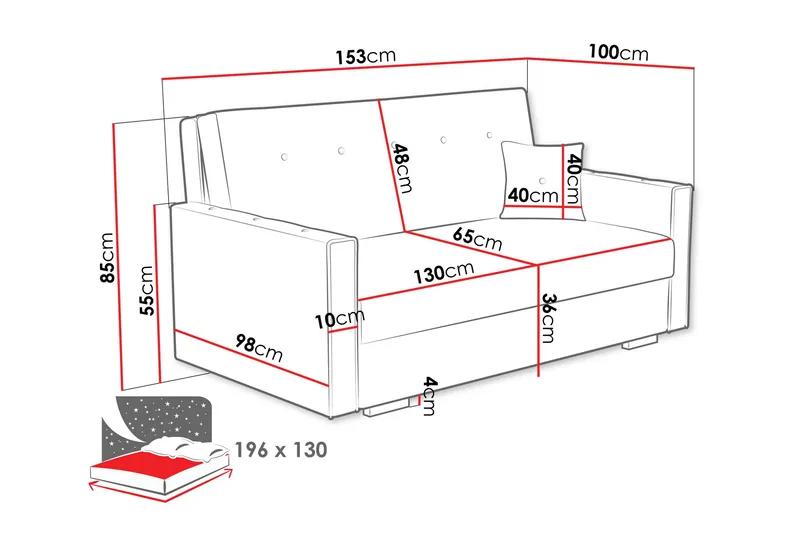 Ajiz Sovesofa 3-seter i Bouclé - Beige - Møbler - Sofaer - Sovesofaer - 3 seters sovesofa
