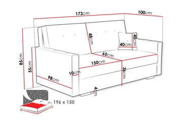 Ajiz Sovesofa 3-seter i Bouclé - Grønn - Møbler - Sofaer - Sovesofaer - 3 seters sovesofa