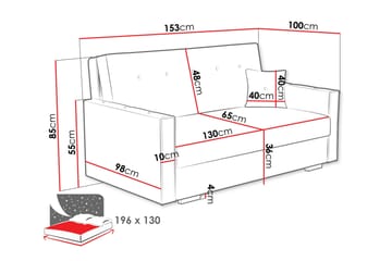 Ajiz Sovesofa 3-seter i Bouclé - Hvit - Møbler - Sofaer - Sovesofaer - 3 seters sovesofa