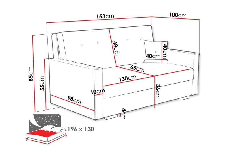 Ajiz Sovesofa 3-seter i Bouclé - Hvit - Møbler - Sofaer - Sovesofaer - 3 seters sovesofa