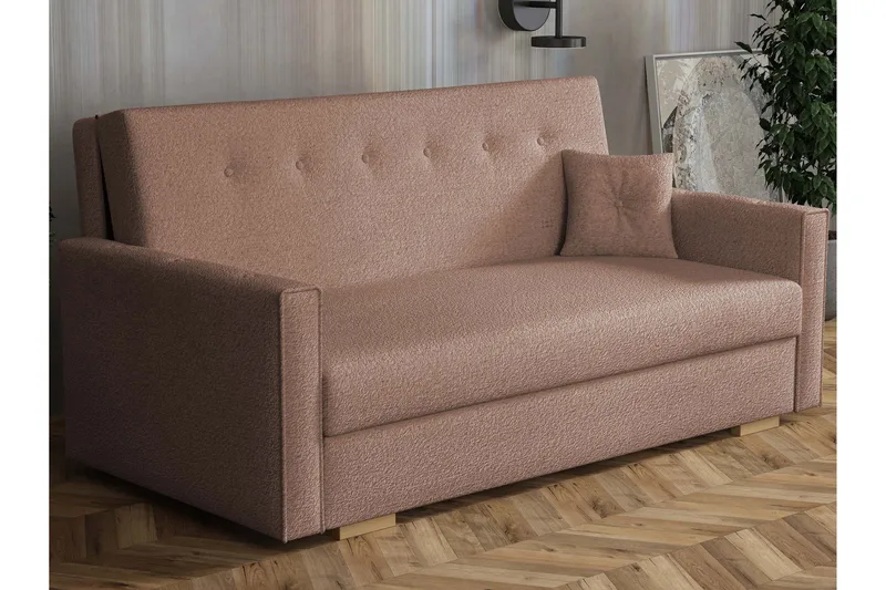 Ajiz Sovesofa 3-seter i Bouclé, Rosa