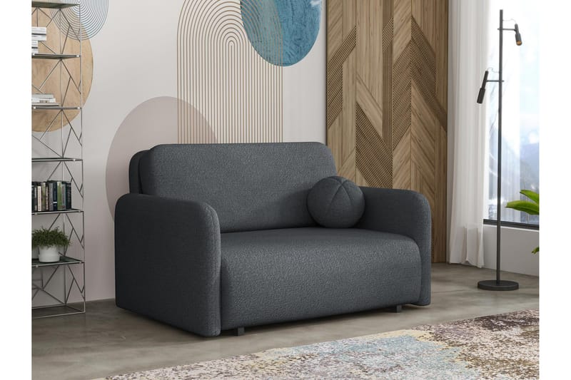 Ajmeri 2-seter Rektangulær Sovesofa med Oppbevaring i Bouclé, Grå