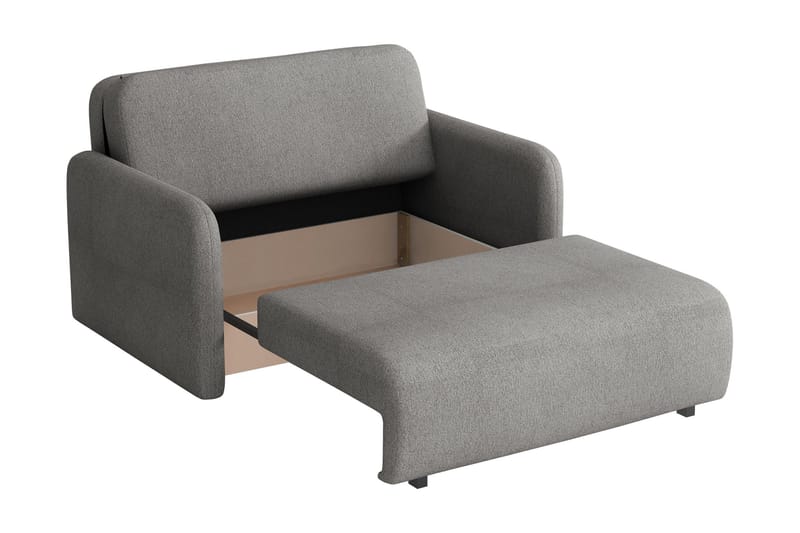 Ajmeri 2-seter Rektangulær Sovesofa med Oppbevaring i Bouclé - Grå - Møbler - Sofaer - Sovesofaer - 2 seters sovesofa