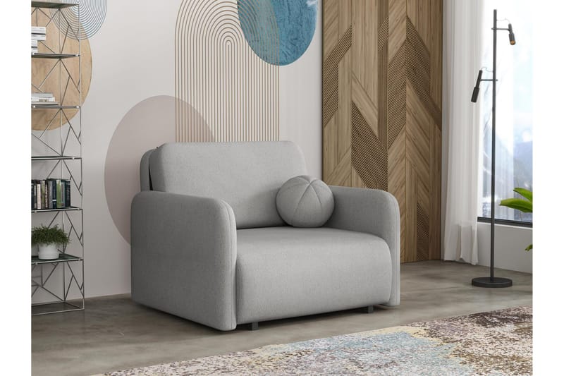 Ajmeri 2-seter Sovesofa 80x196 cm med Oppbevaring i Stoff, Grå