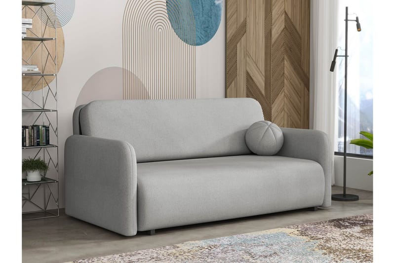 Ajmeri 3-seter Sovesofa 150x196 cm med Oppbevaring i Stoff, Grå