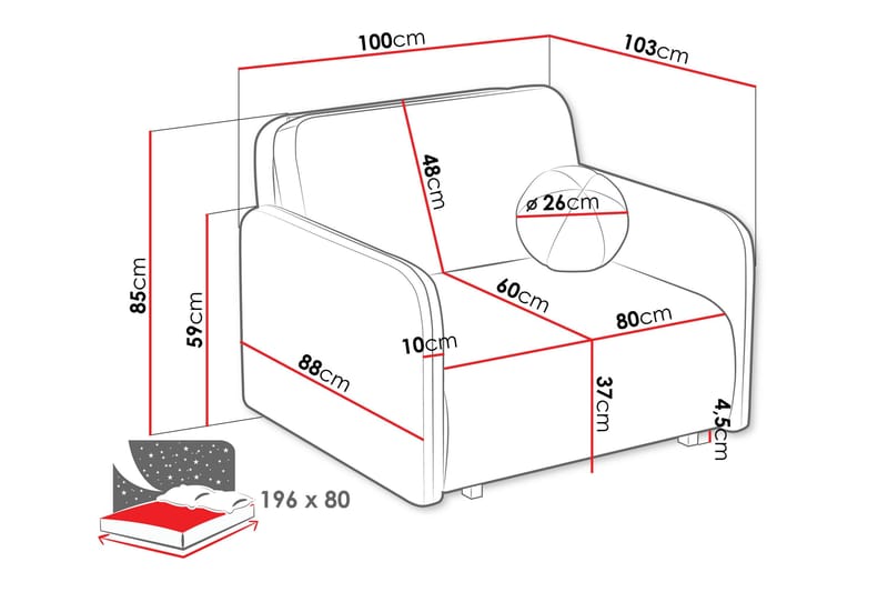 Ajmeri Sovesofa 2-seter - Grå - Møbler - Sofaer - Sovesofaer - 2 seters sovesofa