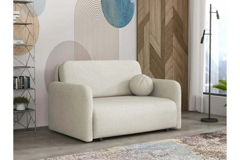 Ajmeri Sovesofa 2-seter i Bouclé - Beige - Møbler - Sofaer - Sovesofaer - 2 seters sovesofa