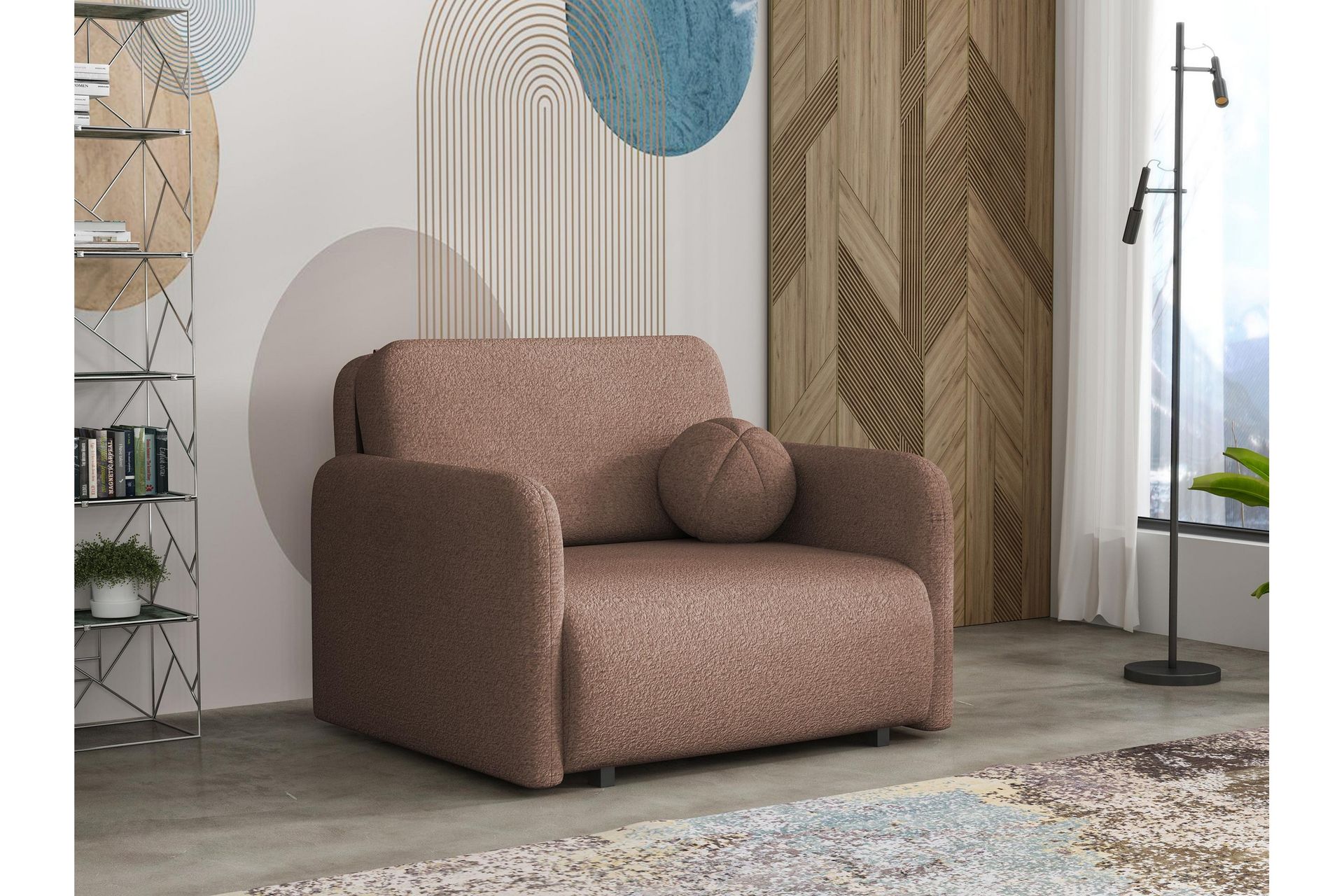 Ajmeri Sovesofa 2-seter i Bouclé - Rosa - Møbler - Sofaer - Sovesofaer - 2 seters sovesofa