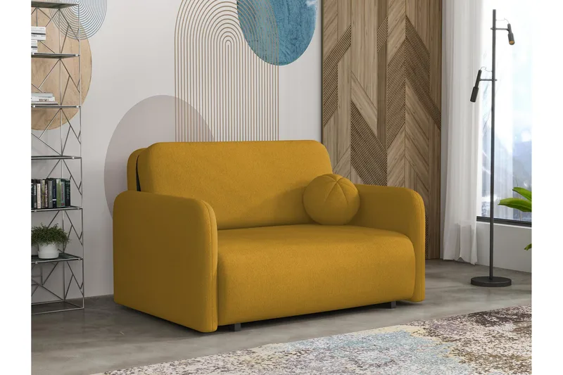 Ajmeri Sovesofa 2-seter i Plysj, Gul