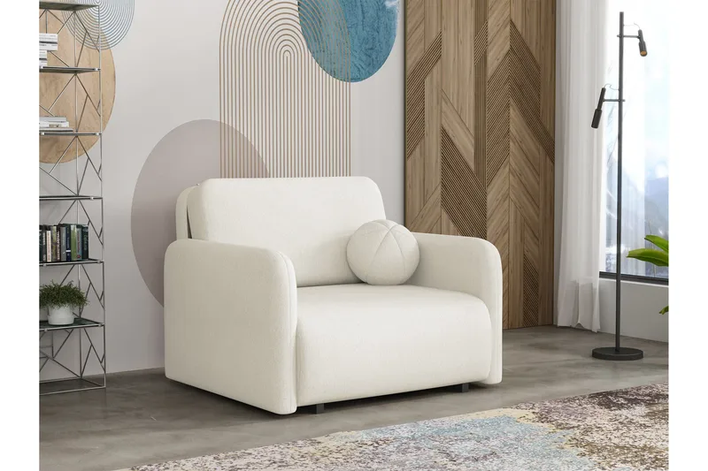 Ajmeri Sovesofa 2-seter i Plysj - Beige - Møbler - Sofaer - Sovesofaer - 2 seters sovesofa