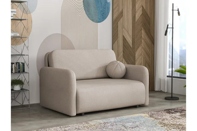 Ajmeri Sovesofa 2-seter i Plysj, Beige